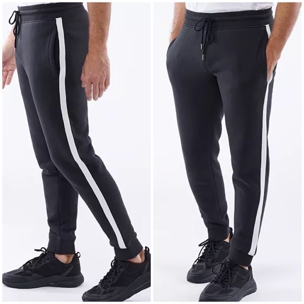 LAZER Men's Bonded SHERPA LINED  Side Stripe Joggers 2XL